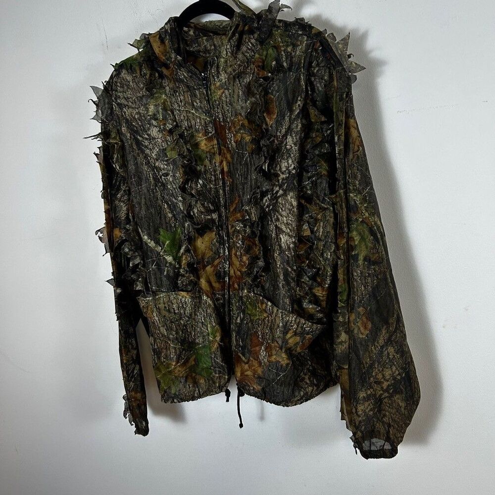 Underbrush Mossy Oak Break Up Camo Ghillie Jacket Mens L/XL 3D Leafy Hunting - Picture 2 of 9
